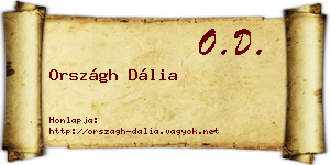 Országh Dália névjegykártya
